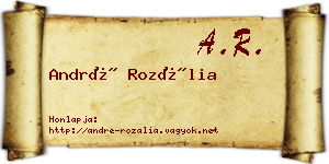 André Rozália névjegykártya